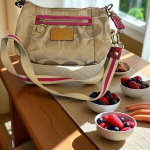 Coach Beige and Pink Crossbody Bag